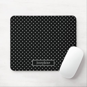 Weißes auf schwarzen Punktenmuster mit individuell Mousepad