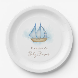 Weißes Baby-Duschpapier-Platte für Nautical Advent Pappteller