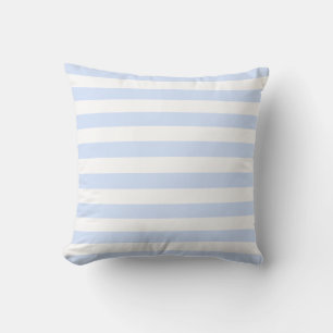 Weißes & Babyblaues Pastell-Linienmuster Kissen