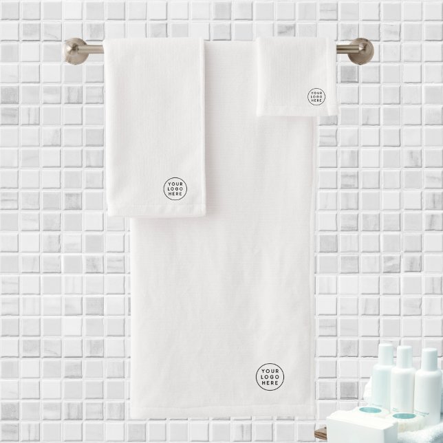 Weißes Bad mit benutzerdefinierten Logos Badhandtuch Set (Custom Logo White Bathroom Bath Towel Set)