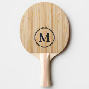 Weißes Bambus-Monogramm Tischtennis Schläger