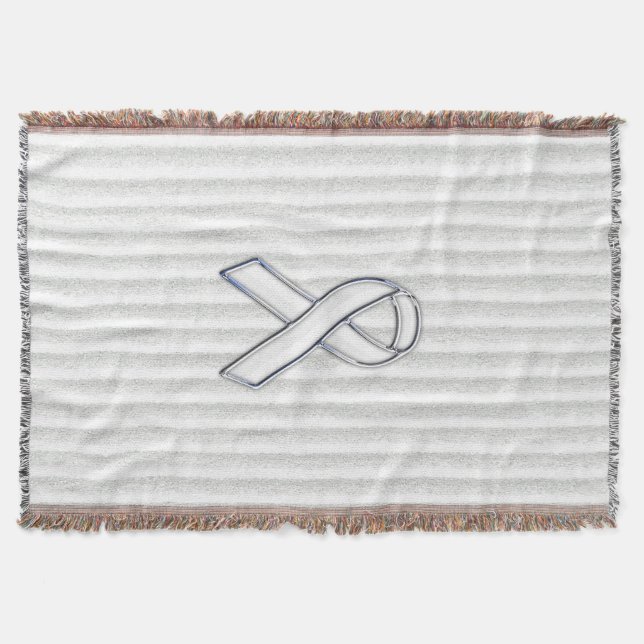 Weißes Band-Bewusstsein auf vertikalen Streifen Decke (Vorderseite)