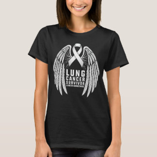 Weißes Band Lungenkrebs-Überlebender Kolibri T-Shirt
