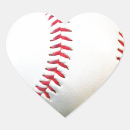 Weißes Baseball mit rotem Stich Herz-Aufkleber