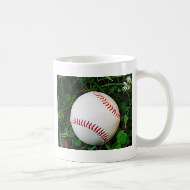 Weißes Baseball mit rotem Stich Kaffeetasse (Rechts)