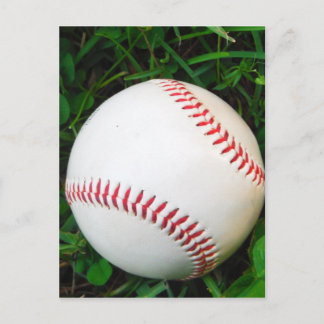 Weißes Baseball mit rotem Stich Postkarte