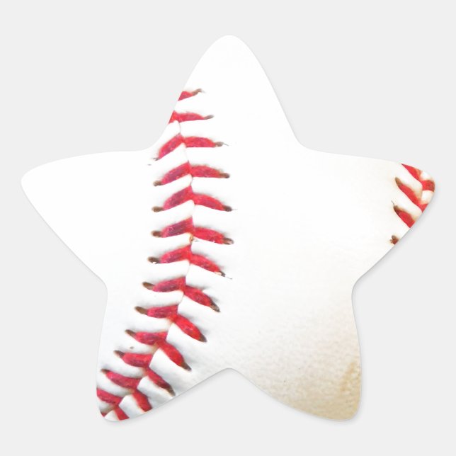 Weißes Baseball mit rotem Stich Stern-Aufkleber (Vorderseite)