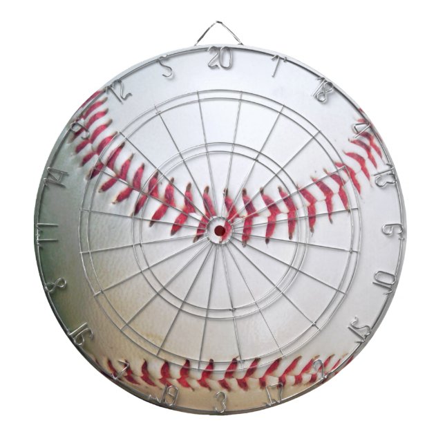 Weißes Baseball mit rotem Stitching Dart Board Dartscheibe (vorne)