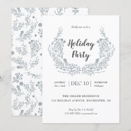 Weißes Beerenfeiertags-Lorbeer-Party Einladung