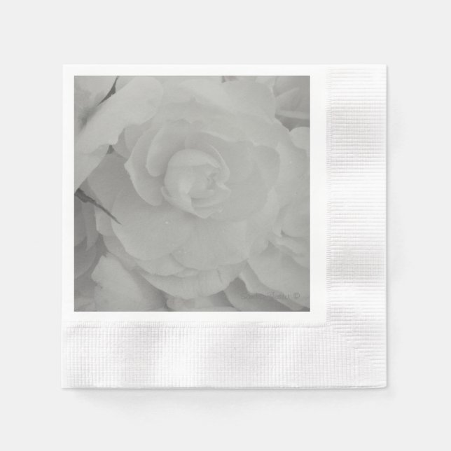 Weißes Begonia-Papier Napkins Serviette (Vorderseite)