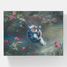 Weißes Bengalisches Tiger Paperweight