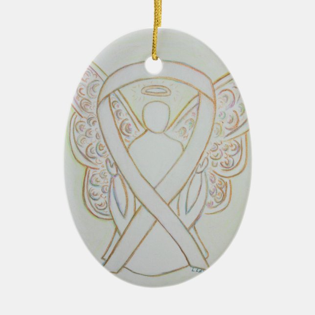 Weißes Bewusstsein Ribbon Engel Pendant Ornament (Vorne)