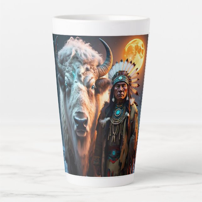 Weißes Bison und amerikanischer Oberbefehlshaber Milchtasse (Vorderseite)