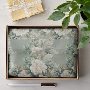 Weißes Blatt Grünes Blumengeschenk Seidenpapier