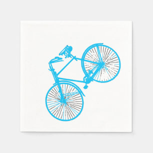 weißes Blau des Papierservietten-Fahrradfahrrades Serviette
