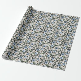 Weißes blaues Rose - Umschlagpapier Geschenkpapier