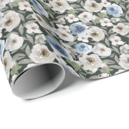 Weißes blaues Rose - Umschlagpapier Geschenkpapier