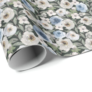 Weißes blaues Rose - Umschlagpapier Geschenkpapier