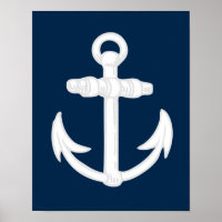 Weißes/blaues Symbol für den Anker