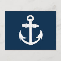 Weißes/blaues Symbol für den Anker