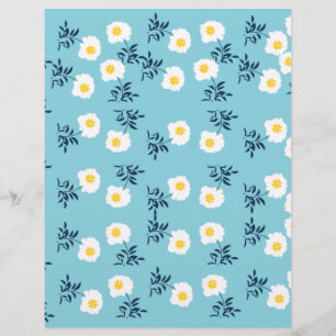 Weißes Blumen Scrapbook Papier
