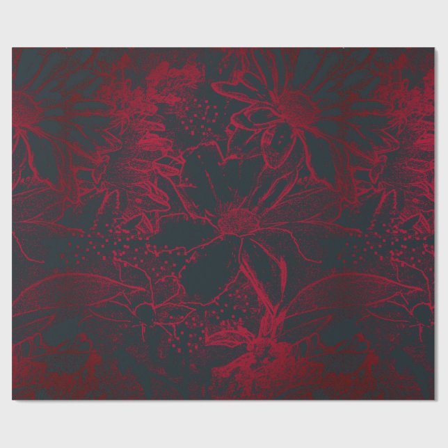 Weißes Blumenbündel Transparent - Illusion Geschenkpapier (Flach)