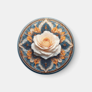 Weißes Blumendesign-Geschenk für sie Magnet