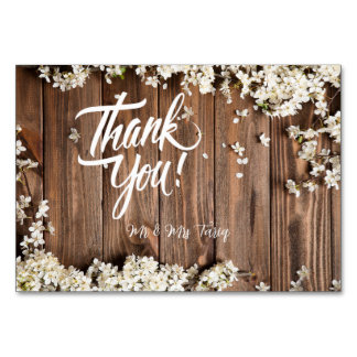 Weißes Blumenholz Textur Hochzeit Thankyou Karten