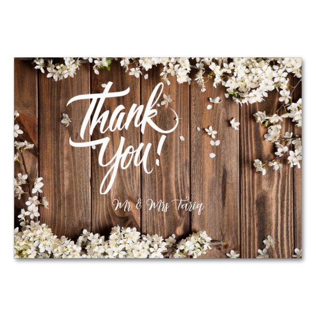 Weißes Blumenholz Textur Hochzeit Thankyou Karten (Vorderseite)