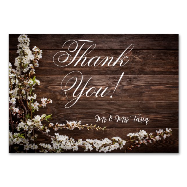 Weißes Blumenholz Textur Hochzeit Thankyou Karten (Vorderseite)