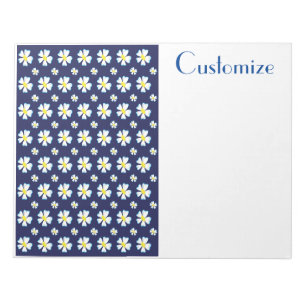 Weißes Blumenmuster Thunder_Cove  Notizblock