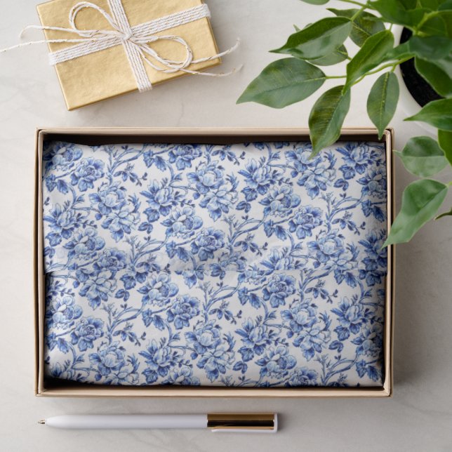 Weißes Blumenzwirn Seidenpapier (Geschenk)
