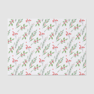 Weißes botanisches Muster - Gewebe Seidenpapier
