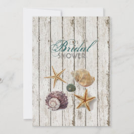 Weißes Brautparty aus Muscheln Einladung