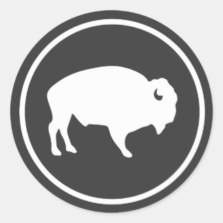 Weißes Buffalo Außenaufkleber Runder Aufkleber