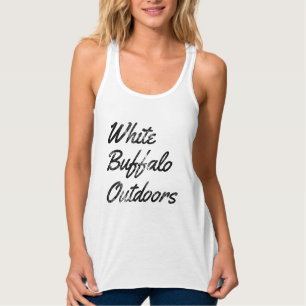 Weißes Büffel-draußen beunruhigtes Trägershirt Tank Top