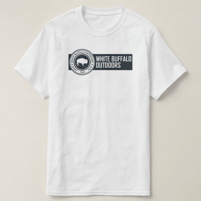 Weißes Büffel-draußen Shirt (Design vorne)