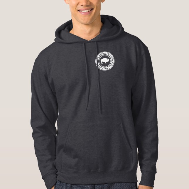 Weißes Büffel im Freien Hoodie Sweatshirt (Vorderseite)