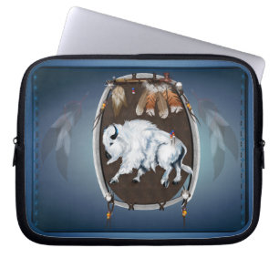 Weißes Büffel-Schild Laptopschutzhülle