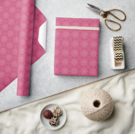 Weißes Crochet-Papier mit rosa Crochet Geschenkpapier