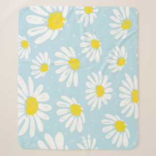 Weißes Daisy blaues Hintergrund Nahtlos Sherpadecke