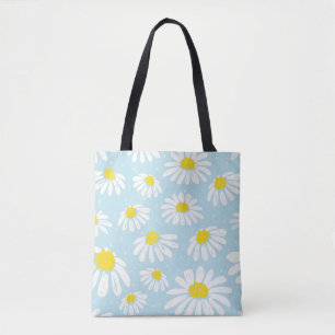 Weißes Daisy blaues Hintergrund Nahtlos Tasche