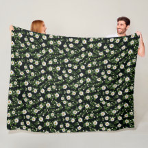Weißes Daisy-Design auf schwarz
