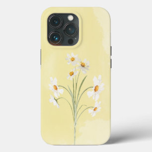 Weißes Daisy-Gelb-Flora-Aquarell Case-Mate iPhone Hülle