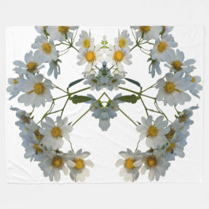 Weißes Design der Blume Fleecedecke