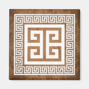 Weißes Design-Magnet für griechisches Schlüsselmus Magnet
