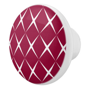 Weißes Diamant-Muster Burgunders Keramikknauf