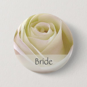 Weißes doppeltes Rose Braut-Button Button