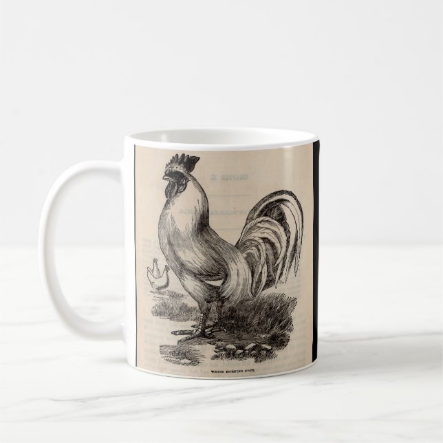 Weißes Dorking-Hahn aus dem 19. Jahrhundert Kaffeetasse (Links)