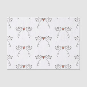 Weißes Dosen- und Liebe-Herzstückpapier Seidenpapier